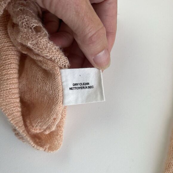 Anthropologie Guinevere Gossamer Mohair Cardigan Sweater S Peach Cottagecore - Picture 12 of 12